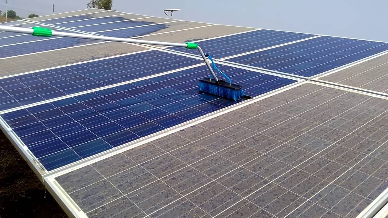Dirty solar panels showing soiling and buildup Bay Area